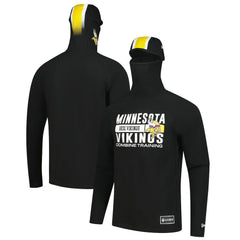 Minnesota Vikings New Era Functional Fandom Balaclava Helmet Stripe Tri-Blend Hoodie - Black - NFL