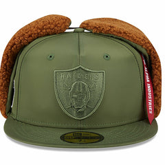 Las Vegas Raiders New Era x Alpha Industries Dog Ears 59FIFTY Fitted Hat - Olive - NFL