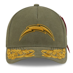 Los Angeles Chargers New Era x Alpha Industries A-Frame 9FORTY Adjustable Hat - Olive - NFL