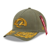 Los Angeles Rams New Era x Alpha Industries A-Frame 9FORTY Adjustable Hat - Olive - NFL