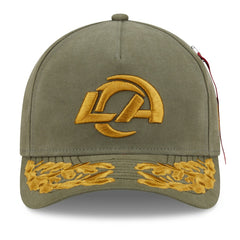 Los Angeles Rams New Era x Alpha Industries A-Frame 9FORTY Adjustable Hat - Olive - NFL
