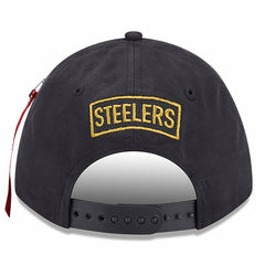 Pittsburgh Steelers New Era x Alpha Industries A-Frame 9FORTY Adjustable Hat - Black - NFL