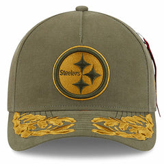 Pittsburgh Steelers New Era x Alpha Industries A-Frame 9FORTY Adjustable Hat - Olive - NFL