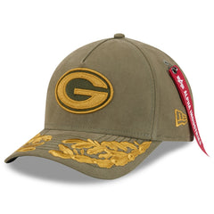Green Bay Packers New Era x Alpha Industries A-Frame 9FORTY Adjustable Hat - Olive - NFL