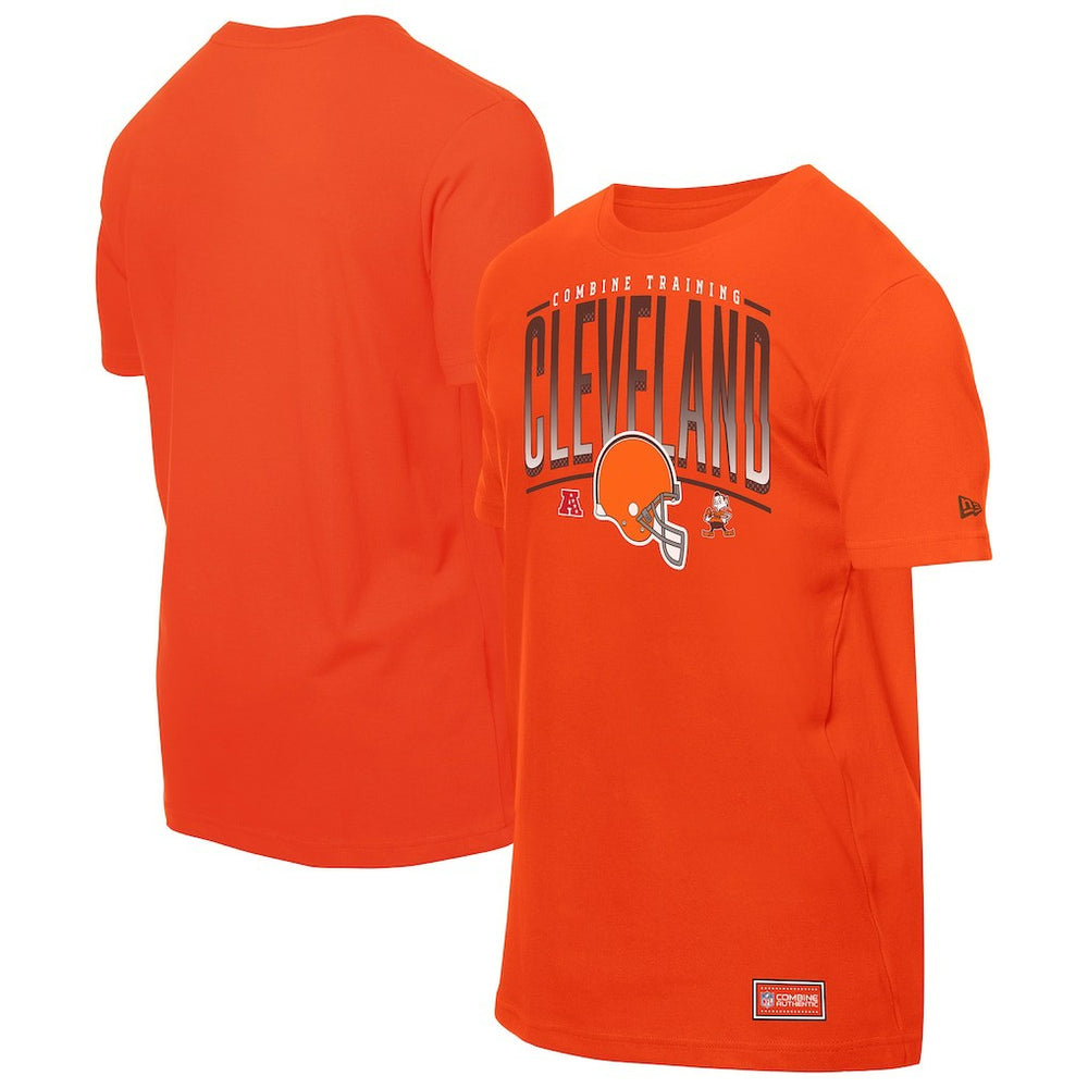Cleveland Browns New Era Combine Authentic Training Throwback T-Shirt - Orange - NFL