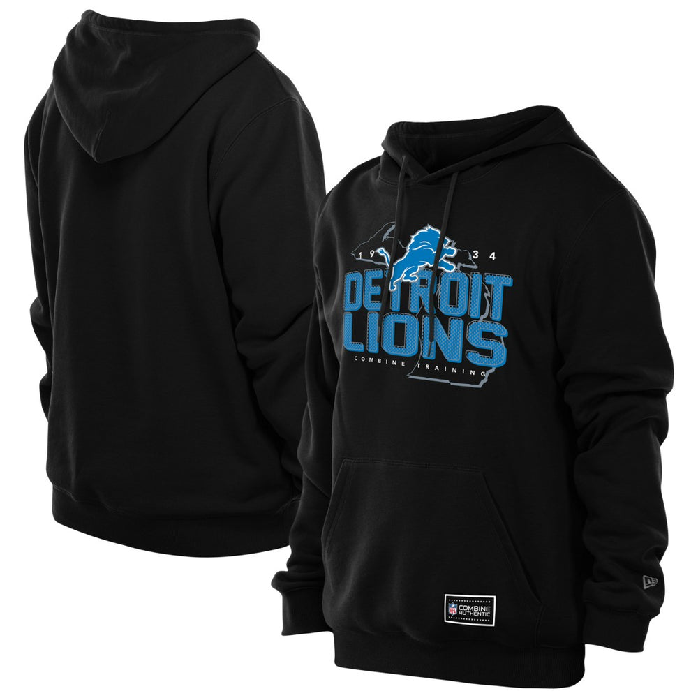 Detroit Lions New Era Combine Authentic Local State Hoodie - Black - NFL
