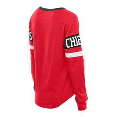 Kansas City Chiefs New Era Women's Plus Size Throwback Lace-Up Long Sleeve T-Shirt - Red - NFL