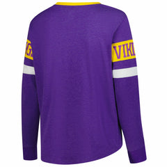 Minnesota Vikings New Era Women's Plus Size Throwback Lace-Up Long Sleeve T-Shirt - Purple - NFL