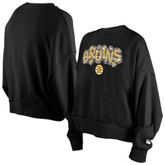 Boston Bruins New Era Girls Youth Flip Sequin Sweatshirt - Black | New Era Clearance