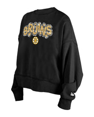 Boston Bruins New Era Girls Youth Flip Sequin Sweatshirt - Black | New Era Clearance