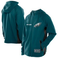 Philadelphia Eagles New Era Combine Authentic Raglan Scuba Full-Zip Hoodie - Midnight Green - NFL