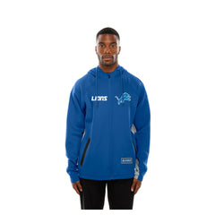 Detroit Lions New Era Combine Authentic Raglan Scuba Full-Zip Hoodie - Blue - NFL
