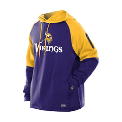 Minnesota Vikings New Era Combine Authentic Color Block Raglan Pullover Hoodie - Purple - NFL