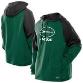 New York Jets New Era Combine Authentic Color Block Raglan Pullover Hoodie - Green - NFL