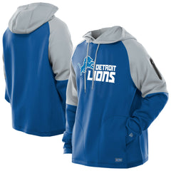 Detroit Lions New Era Combine Authentic Color Block Raglan Pullover Hoodie - Blue - NFL