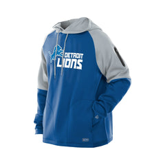 Detroit Lions New Era Combine Authentic Color Block Raglan Pullover Hoodie - Blue - NFL