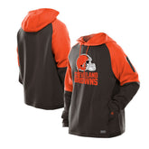 Cleveland Browns New Era Combine Authentic Color Block Raglan Pullover Hoodie - Brown - NFL