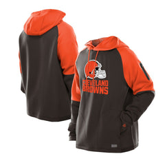 Cleveland Browns New Era Combine Authentic Color Block Raglan Pullover Hoodie - Brown - NFL