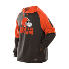 Cleveland Browns New Era Combine Authentic Color Block Raglan Pullover Hoodie - Brown - NFL