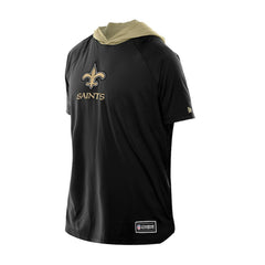 New Orleans Saints New Era Combine Authentic Hooded Raglan Short-Sleeve T-Shirt - Black - NFL