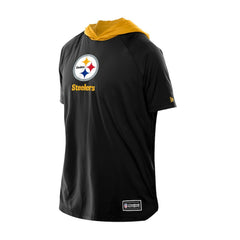 Pittsburgh Steelers New Era Combine Authentic Hooded Raglan Short-Sleeve T-Shirt - Black - NFL
