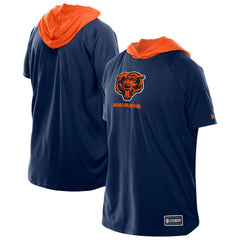 Chicago Bears New Era Combine Authentic Hooded Raglan Short-Sleeve T-Shirt - Navy - NFL