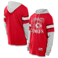 Kansas City Chiefs New Era Twofer Layered Long Sleeve Hoodie T-Shirt - Red - NFL