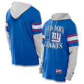 New York Giants New Era Twofer Layered Long Sleeve Hoodie T-Shirt - Royal - NFL