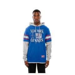 New York Giants New Era Twofer Layered Long Sleeve Hoodie T-Shirt - Royal - NFL