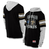 New Orleans Saints New Era Twofer Layered Long Sleeve Hoodie T-Shirt - Black - NFL