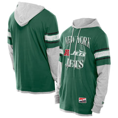 New York Jets New Era Twofer Layered Long Sleeve Hoodie T-Shirt - Green - NFL