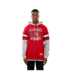 San Francisco 49ers New Era Twofer Layered Long Sleeve Hoodie T-Shirt - Scarlet - NFL