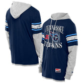 Tennessee Titans New Era Twofer Layered Long Sleeve Hoodie T-Shirt - Navy - NFL