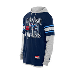 Tennessee Titans New Era Twofer Layered Long Sleeve Hoodie T-Shirt - Navy - NFL