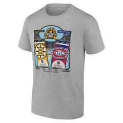 Boston Bruins vs. Montreal Canadiens Centennial Game Matchup T-Shirt - Heather Gray | NHL Lifestyle