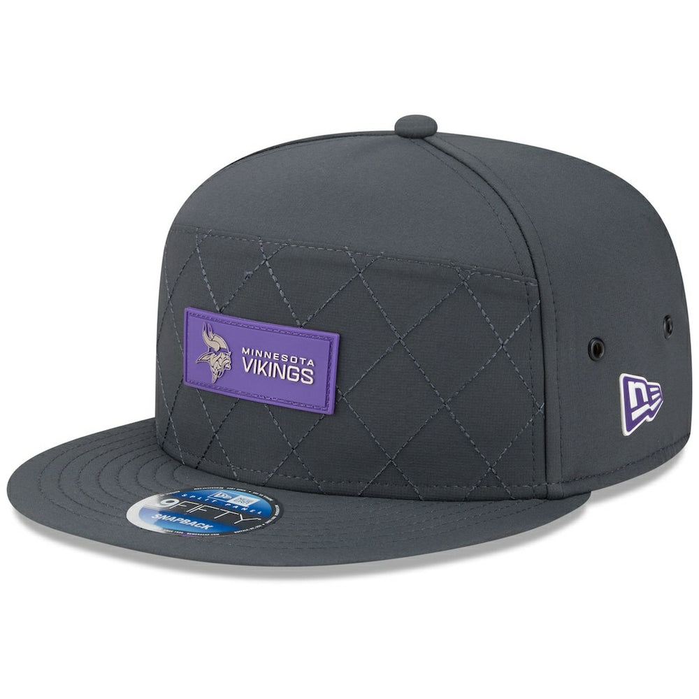 Minnesota Vikings New Era 2025 Sideline Cold Weather Split Panel 9FIFTY Snapback Hat - Charcoal - NFL