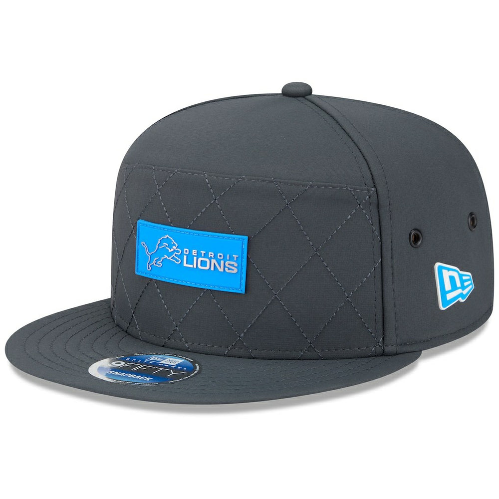 Detroit Lions New Era 2025 Sideline Cold Weather Split Panel 9FIFTY Snapback Hat - Charcoal - NFL