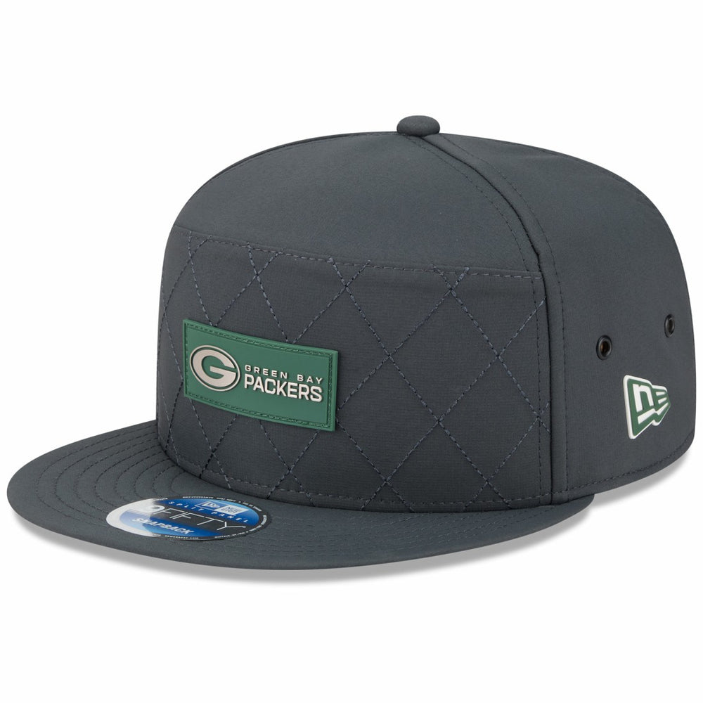 Green Bay Packers New Era 2025 Sideline Cold Weather Split Panel 9FIFTY Snapback Hat - Charcoal - NFL