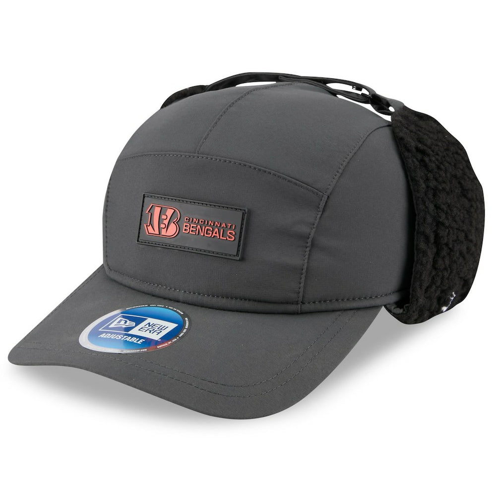 Cincinnati Bengals New Era 2025 Sideline Cold Weather Runner Dog Ear Adjustable Hat - Charcoal - NFL