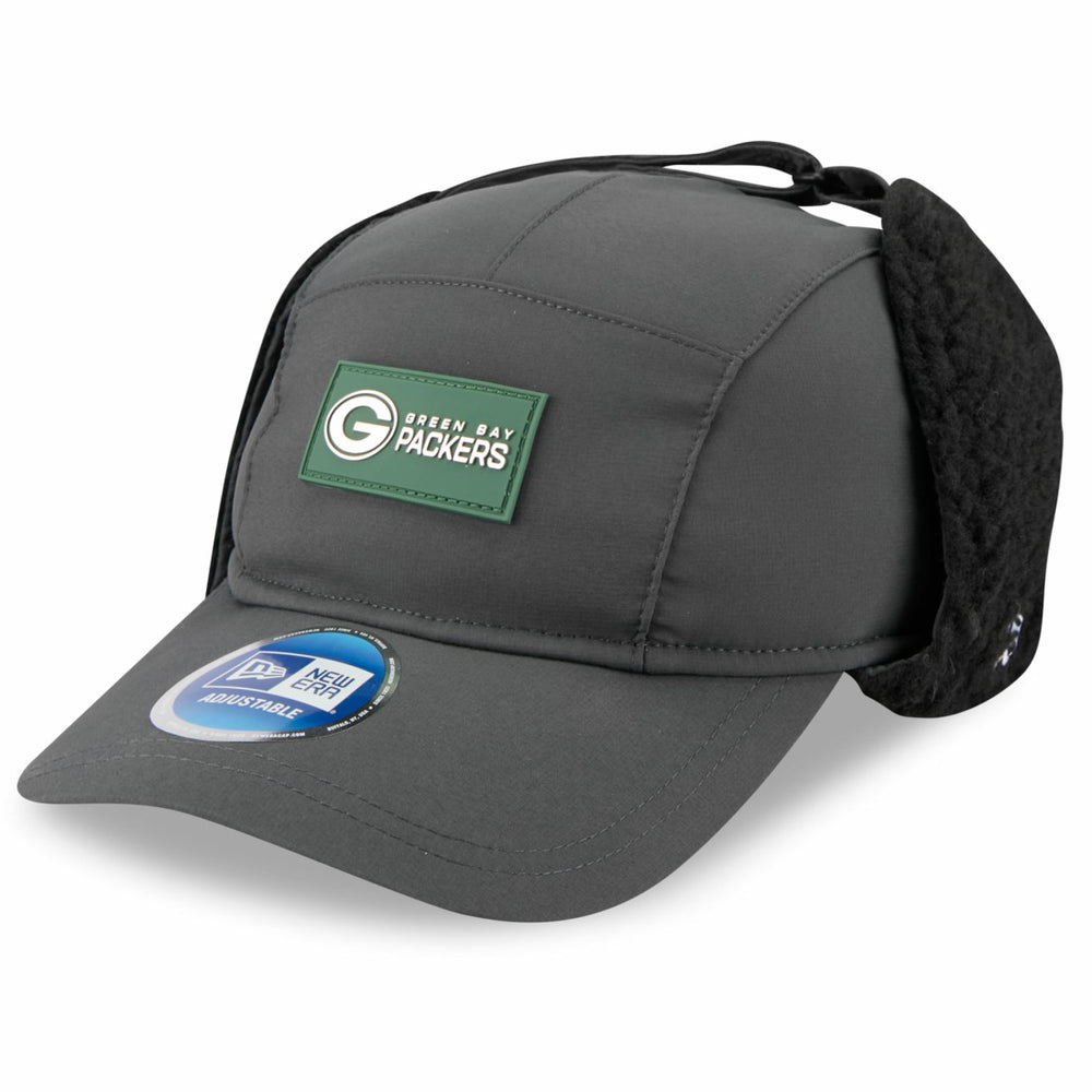 Green Bay Packers New Era 2025 Sideline Cold Weather Runner Dog Ear Adjustable Hat - Charcoal - NFL