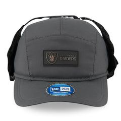 Las Vegas Raiders New Era 2025 Sideline Cold Weather Runner Dog Ear Adjustable Hat - Charcoal - NFL