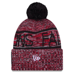 Atlanta Falcons New Era 2025 Sideline Cold Weather Cuffed Knit Hat with Pom - Red - NFL