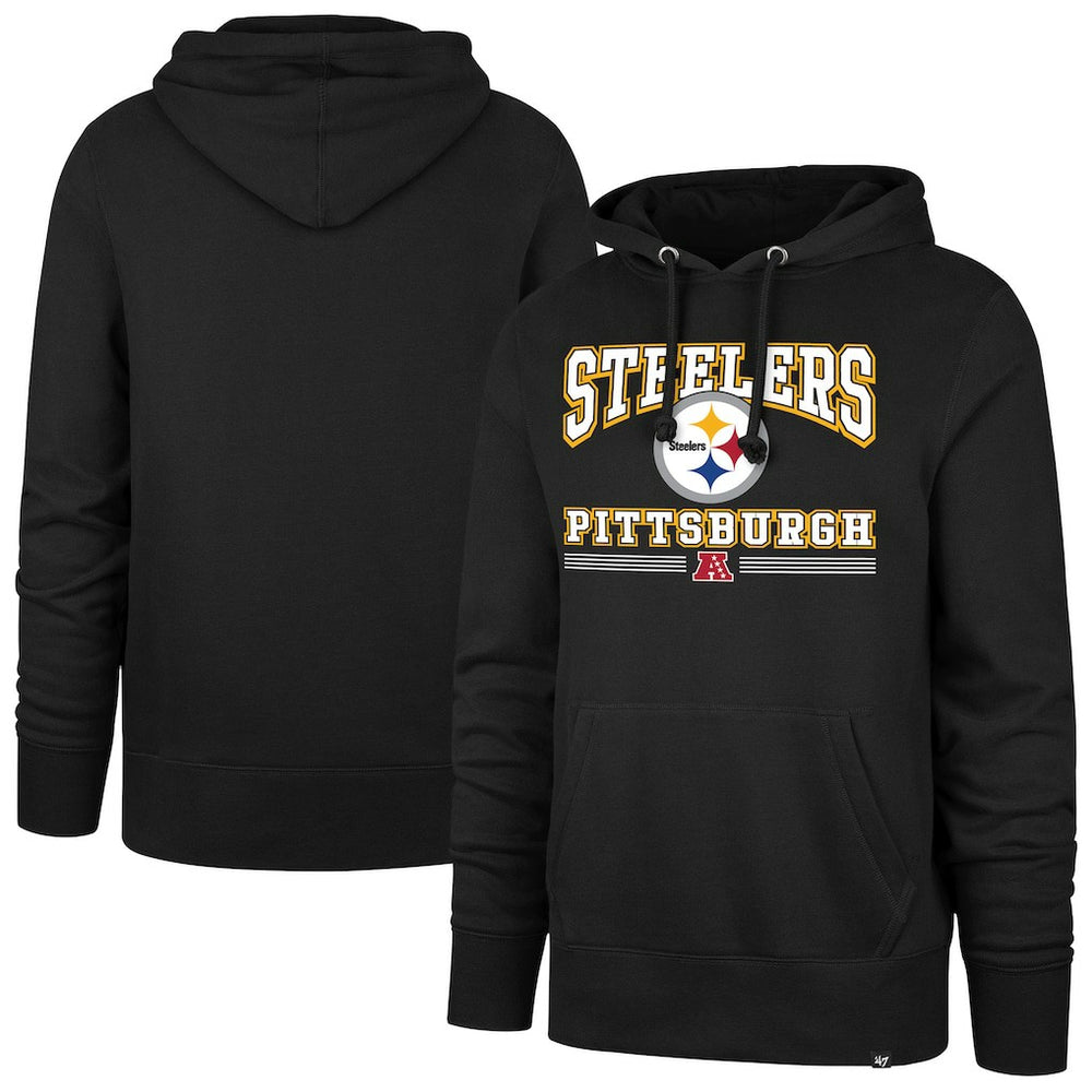 Pittsburgh Steelers '47 Packed House Headline Pullover Hoodie - Black - 47 brand