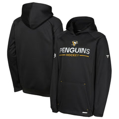 Pittsburgh Penguins Fanatics Youth Authentic Pro Rink Raglan Hoodie - Black | Fanatics Clearance