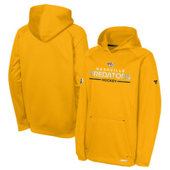 Nashville Predators Fanatics Youth Authentic Pro Rink Raglan Hoodie - Gold | Fanatics near me