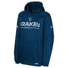 Seattle Kraken Fanatics Youth Authentic Pro Rink Raglan Hoodie - Deep Sea Blue | Fanatics Lifestyle