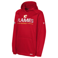 Calgary Flames Fanatics Youth Authentic Pro Rink Raglan Hoodie - Red | Fanatics online
