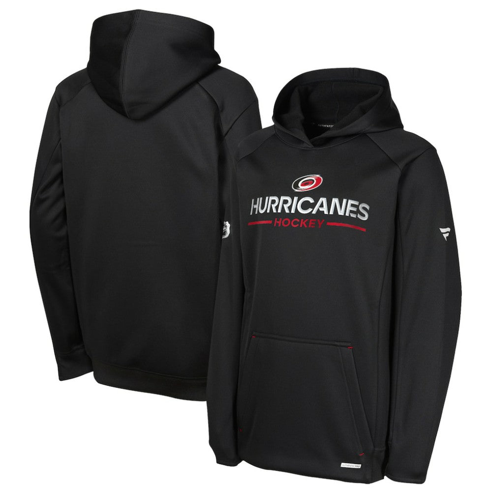 Carolina Hurricanes Fanatics Youth Authentic Pro Rink Raglan Hoodie - Black | Fanatics discount