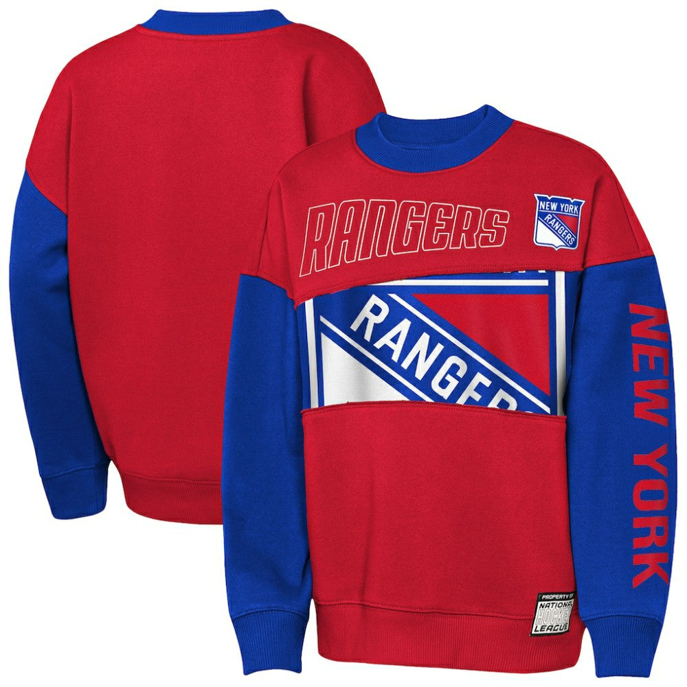 New York Rangers Outerstuff Youth Impact Player Sweatshirt - Red/Blue | NHL sale