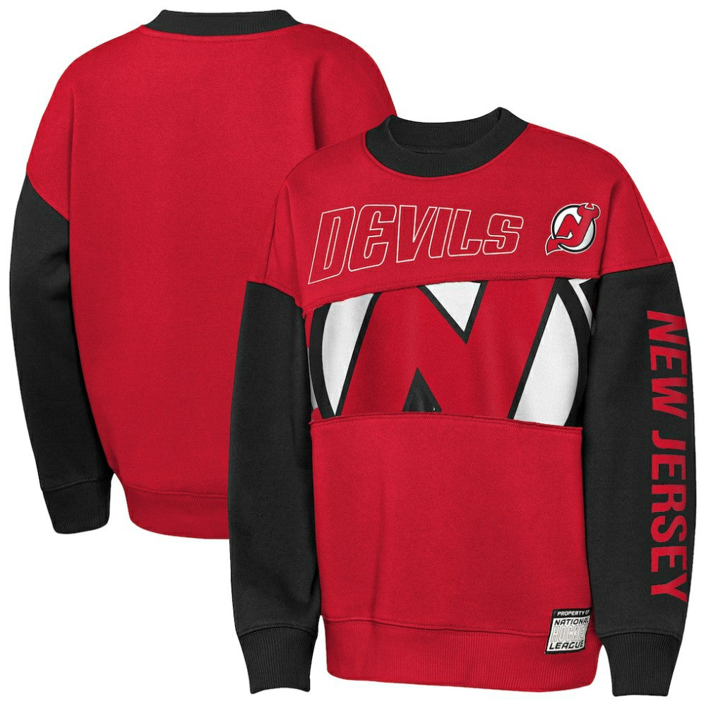New Jersey Devils Outerstuff Youth Impact Player Sweatshirt - Red/Black | NHL discount